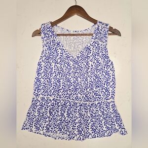 Lucky Brand Blue & White Women's Tank Top Size Small
